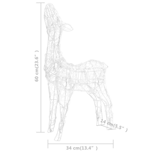 vidaXL Reindeer Family Warm White Acrylic Acrylic Reindeer Other