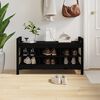 vidaXL Hall Bench Black Solid pine wood 43.3 x 15.7 x 23.6 in