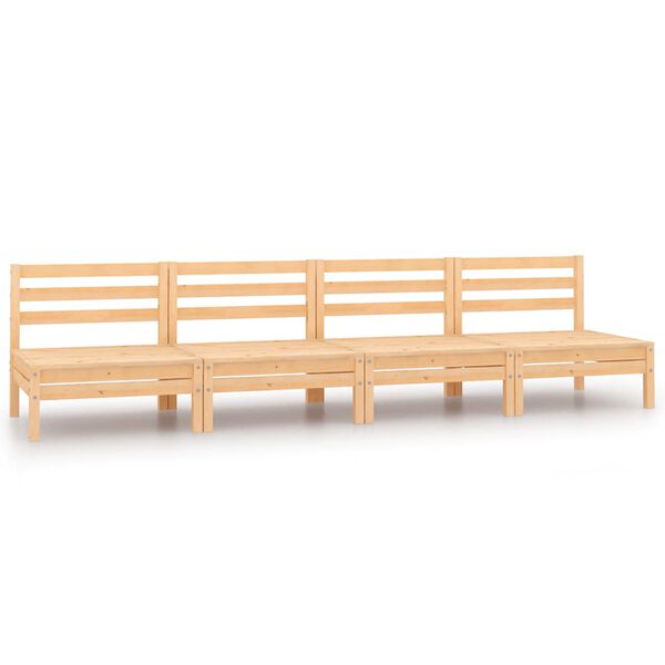vidaXL Middle Sofa Natural Pine Solid pine wood Medium Modular