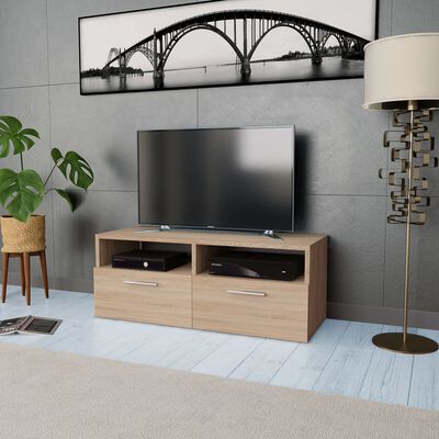 vidaXL TV Cabinet Engineered Wood 37.4"x13.8"x14.2" Oak