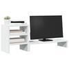 vidaXL Monitor Stand with Desk Organiser White Engineered Wood