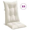 vidaXL Highback Chair Cushion Set of 4 Melange Cream 100% Polyester