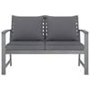 vidaXL Garden Bench Grey Solid Acacia wood 47.2 in Garden Bench