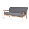 vidaXL Sofa Set Dark Grey Polyester fabric, Wooden frame