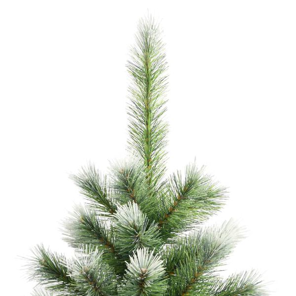 vidaXL Artificial Hinged Christmas Tree Green and white PVC, metal Medium