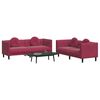vidaXL 2 Piece Sofa Set with Pillows Wine Red Velvet