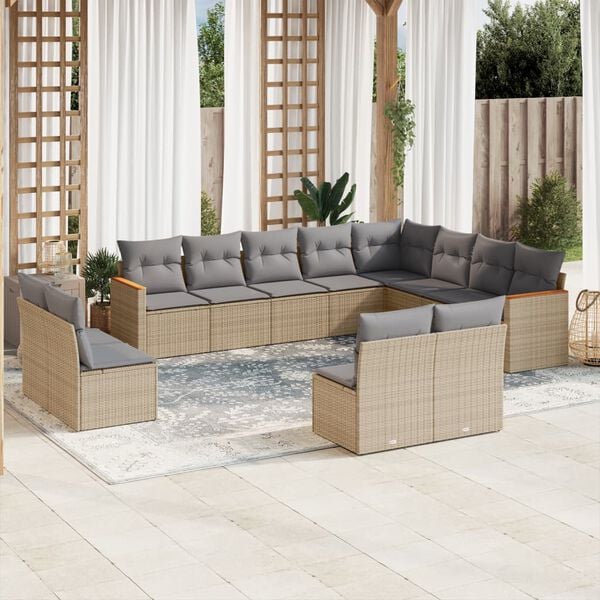 vidaXL Garden Sofa Set Mix Beige