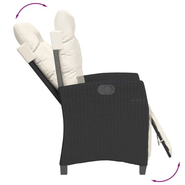 vidaXL Garden Dining Set Black and Cream White