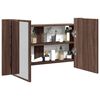 vidaXL LED Mirror Cabinet Brown Oak Engineered Wood Medium
