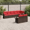 vidaXL 8 Piece Garden Sofa Set with Cushions Brown Poly Rattan