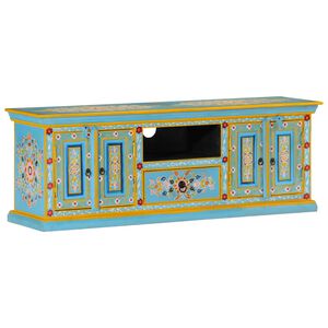 vidaXL TV Cabinet Blue Solid Mango Wood Medium TV Cabinet Rectangular