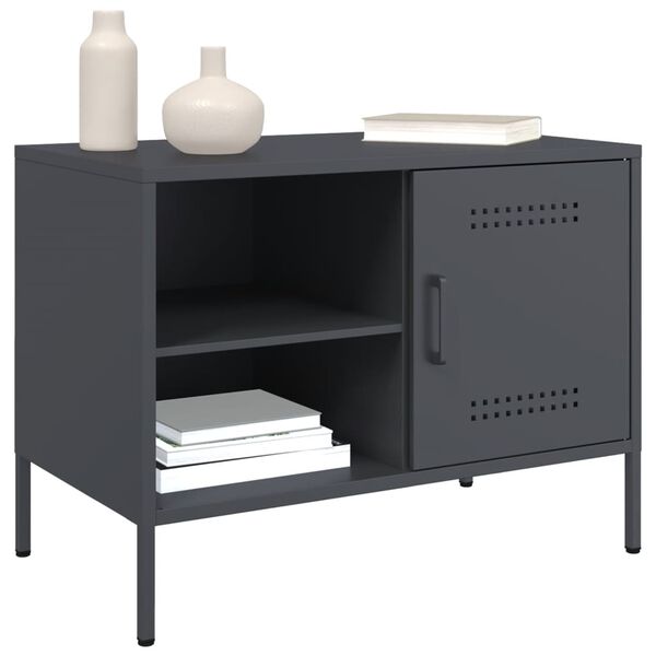 vidaXL TV Cabinet Anthracite Steel Medium TV Stand Rectangular
