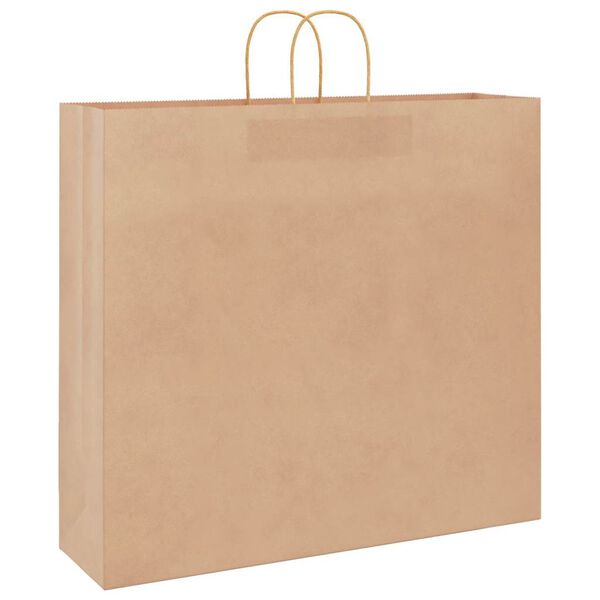 vidaXL Paper Bags 250 pcs with Handles Brown 54x15x49 cm