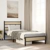 vidaXL Bed Frame Sonoma Oak Steel, Engineered Wood Small Single
