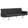 vidaXL Sofa Bed with Armrest Dark Gray Fabric