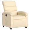 vidaXL Electric Recliner Chair Cream Fabric (100% polyester), metal, plywood