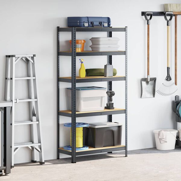 vidaXL 5-Layer Storage Shelf Anthracite Steel&Engineered Wood