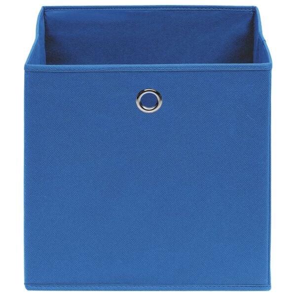 vidaXL Storage Box Set of 10 Blue Non-woven fabric 11.0x11.0x11.0 in