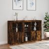 vidaXL Sideboard with LED Lights Smoked Oak 63.8"x14.6"x39.4"