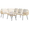 vidaXL Garden Sofa Set with Cushion 2 pcs Natural Poly Rattan