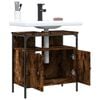 vidaXL Bathroom Sink Cabinet Smoked oak Engineered wood, powder-coated steel