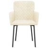 vidaXL Dining Chair Set of 2 Cream Velvet (100% polyester), metal, plywood