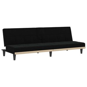 vidaXL Sofa Bed Black Polyester Large