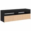 vidaXL TV Cabinet Black Oak 47.24 x 13.78 x 15.75 in Engineered Wood