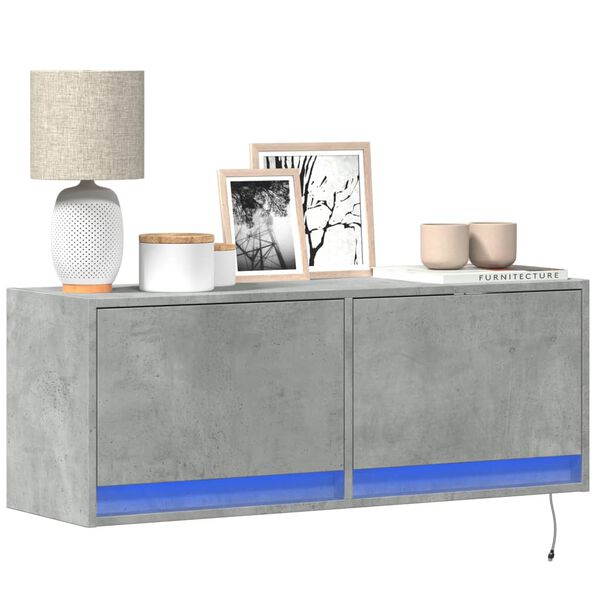vidaXL TV Wall Cabinet Concrete Grey Engineered Wood Medium