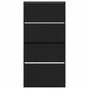 vidaXL Shoe Cabinet Black Oak 31.50 x 8.27 x 64.37 in Engineered Wood