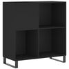 vidaXL Record Cabinet Black Engineered wood, Iron Medium Record Cabinet