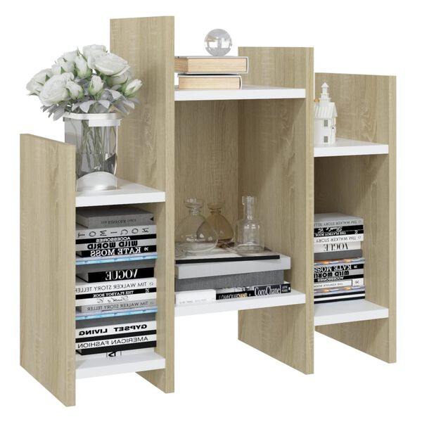 vidaXL Side Cabinet Sonoma Oak and White Engineered Wood Medium