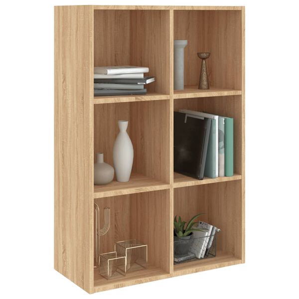 vidaXL Book Cabinet Sonoma Oak Engineered Wood Medium Book Cabinet
