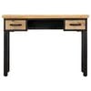 vidaXL Writing Table Natural and Black Solid Mango Wood, Engineered Wood