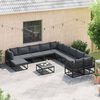 vidaXL Garden Sofa Set 11 pcs Black Aluminium