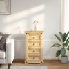 vidaXL Bedside Cabinet Honey Pine Solid Pine Wood, Engineered Wood, Metal