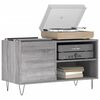vidaXL Record Cabinet Grey Sonoma Engineered wood and iron Standard