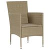 vidaXL Dining Set Beige PE Rattan Medium Light Weight Dining Set