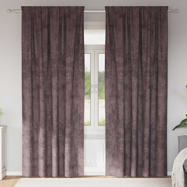 vidaXL Velvet Curtains 2 pcs Brown 88.58 x 55.12 in Velvet
