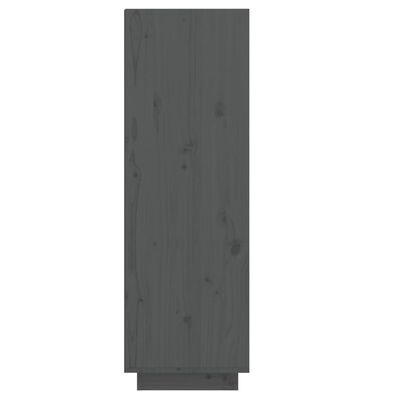 vidaXL Shoe Cabinet Gray 13.4"x11.8"x41.3" Solid Wood Pine