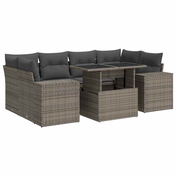 vidaXL Garden Sofa Set Grey
