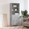 vidaXL Highboard Concrete grey Engineered wood, Iron 27.4 x 13.4 x 70.9 in