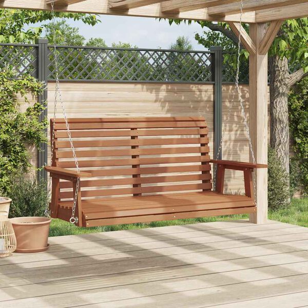 vidaXL Garden Swing Bench Brown Solid Fir Wood Standard Ergonomic