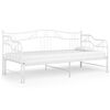 vidaXL Sofa Bed Frame White Powder-coated metal Single