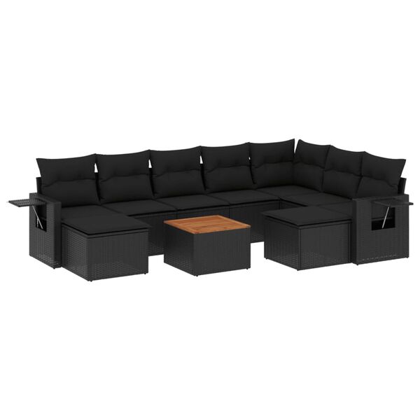 vidaXL Garden Sofa Set Black