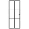 vidaXL Interior Door ESG Glass and Aluminum 32.7"x79.3" Black