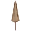 vidaXL Umbrella Taupe Polyester, bamboo, and hardwood Large
