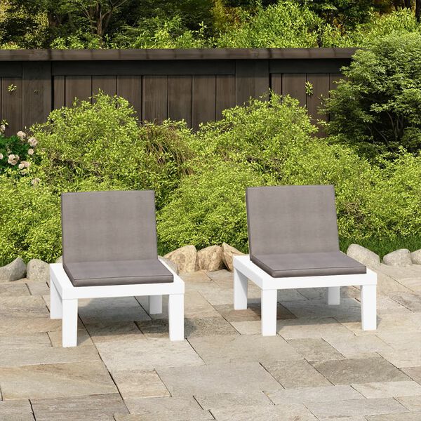 vidaXL Lounge Chair Set of 2 White, Anthracite