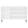 vidaXL Shoe Cabinet White Engineered wood, solid eucalyptus wood Medium
