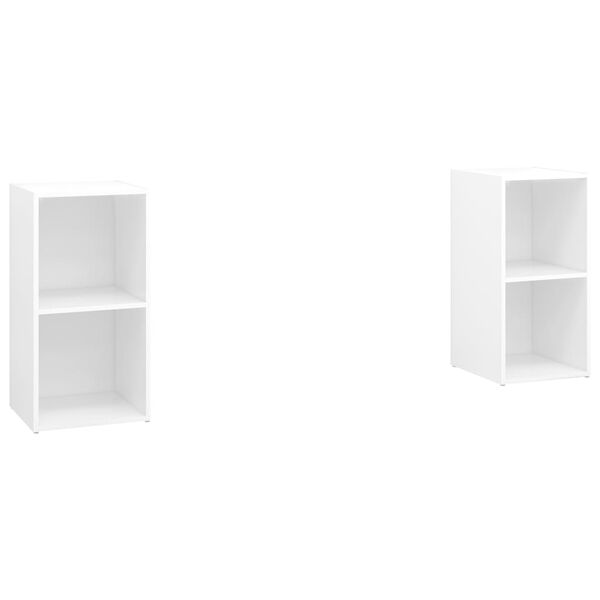 vidaXL TV Stands 2 pcs White 28.3"x13.8"x14.4" Engineered Wood